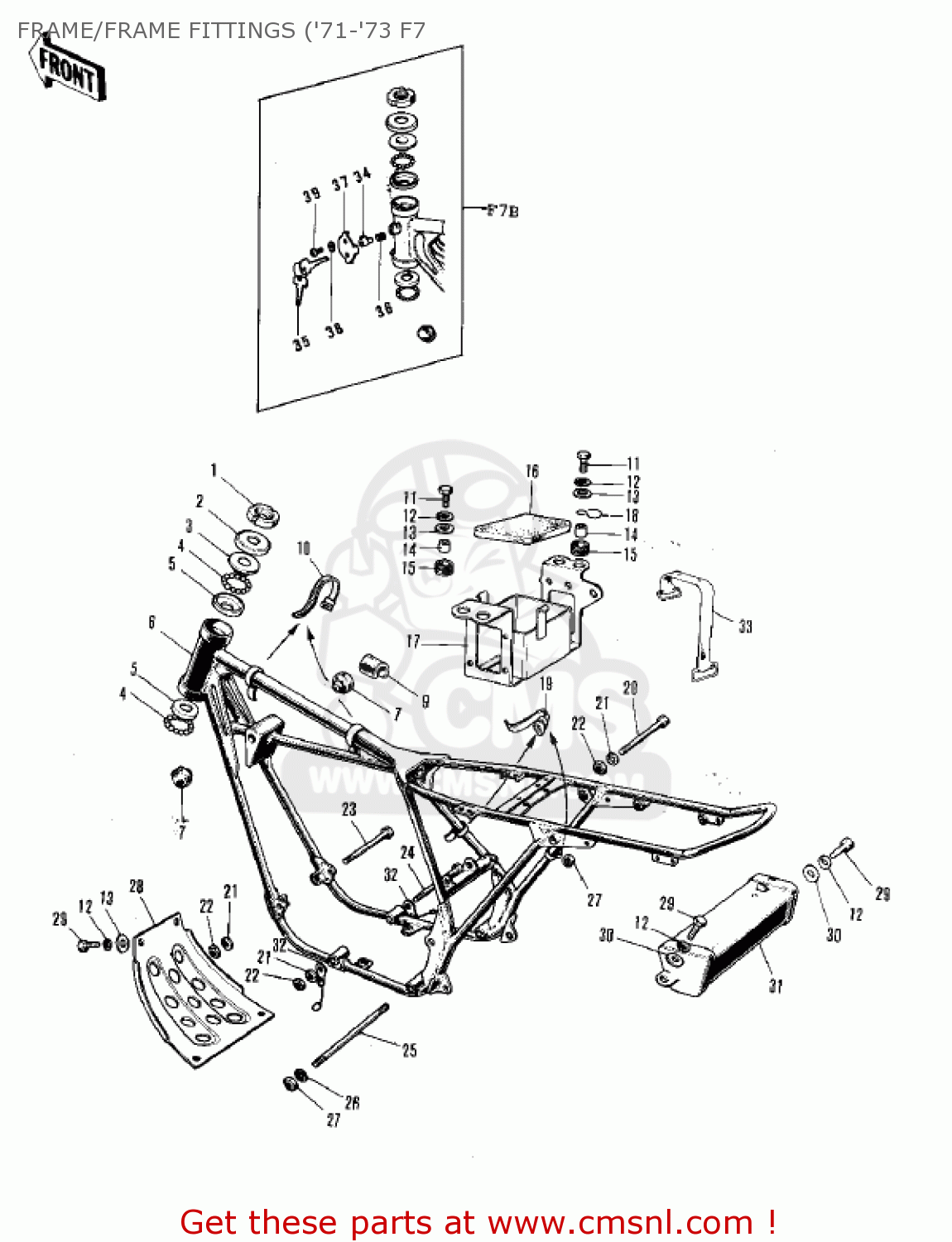 FRAME/FRAME FITTINGS ('71-'73 F7 F7A 1972 USA