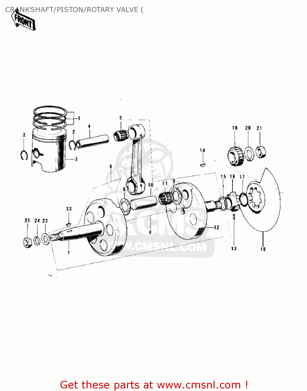 CRANKSHAFT/PISTON/ROTARY VALVE ( F7A 1972 USA