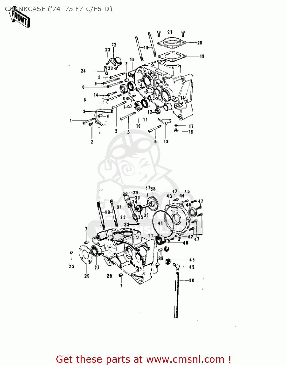 CRANKCASE ('74-'75 F7-C/F6-D) F7A 1972 USA