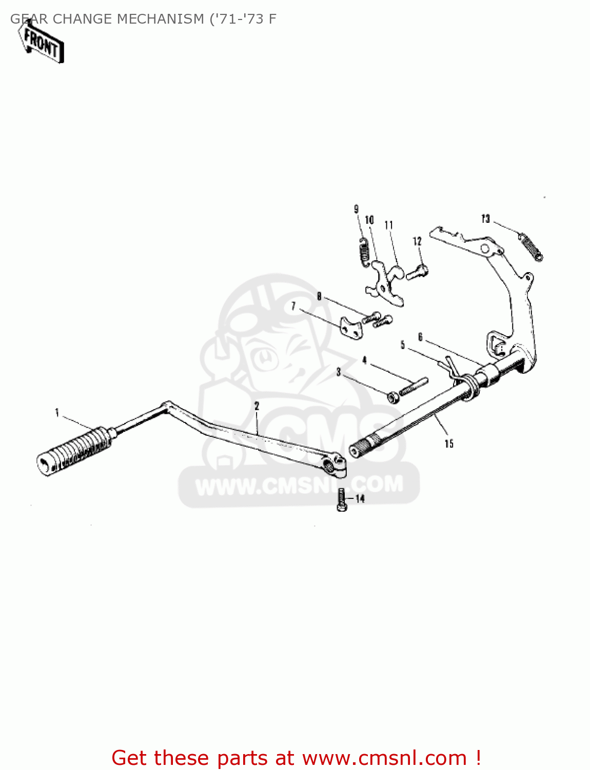 GEAR CHANGE MECHANISM ('71-'73 F F7A 1972 USA
