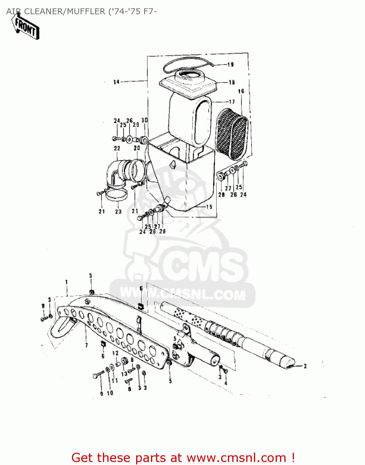 AIR CLEANER/MUFFLER ('74-'75 F7- F7A 1972 USA