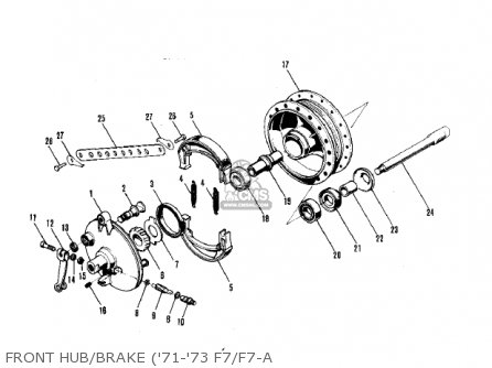 FRONT HUB/BRAKE ('71-'73 F7/F7-A - F7A 1972 USA