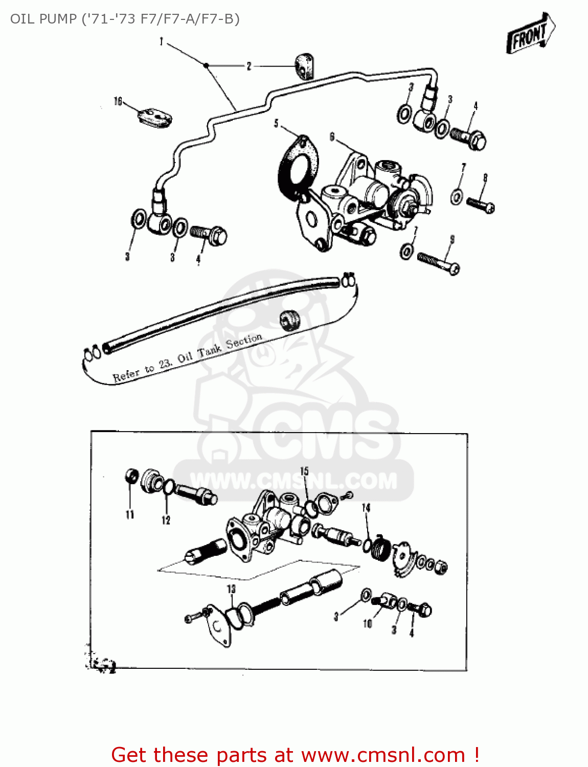 OIL PUMP ('71-'73 F7/F7-A/F7-B) F7B 1973 USA