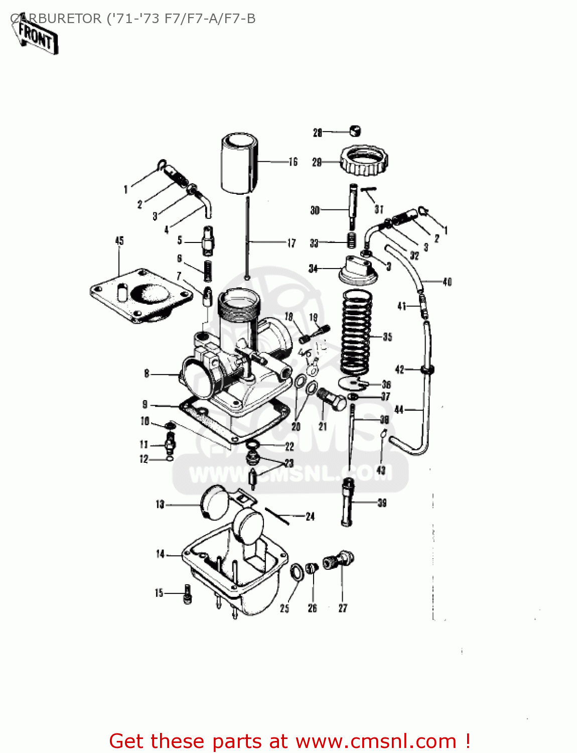 CARBURETOR ('71-'73 F7/F7-A/F7-B F7B 1973 USA