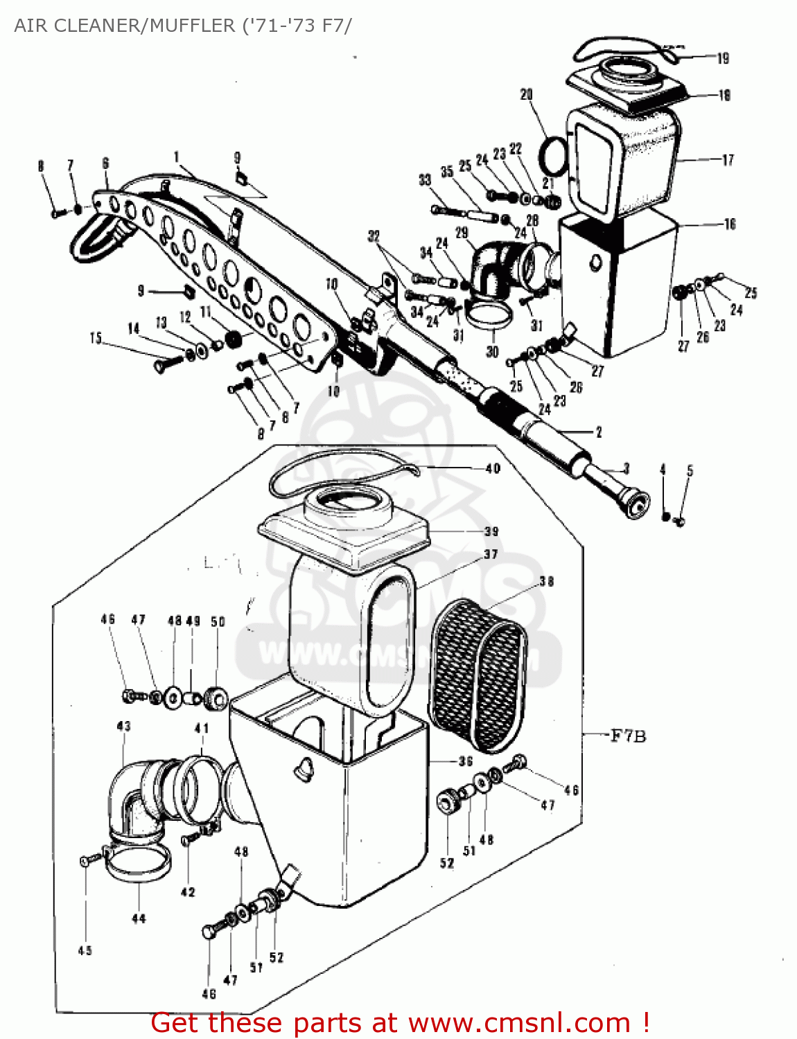AIR CLEANER/MUFFLER ('71-'73 F7/ F7B 1973 USA