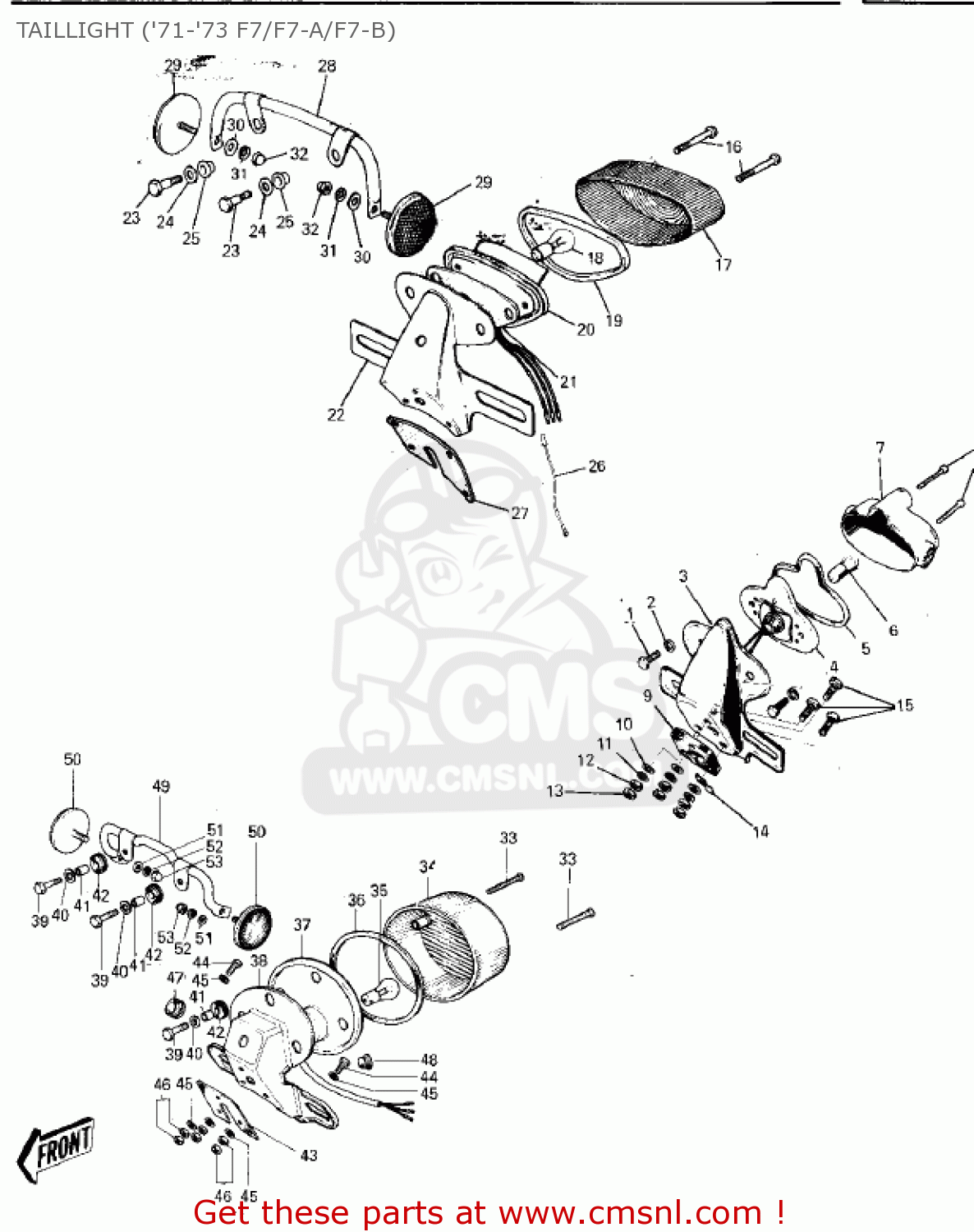 TAILLIGHT ('71-'73 F7/F7-A/F7-B) F7B 1973 USA