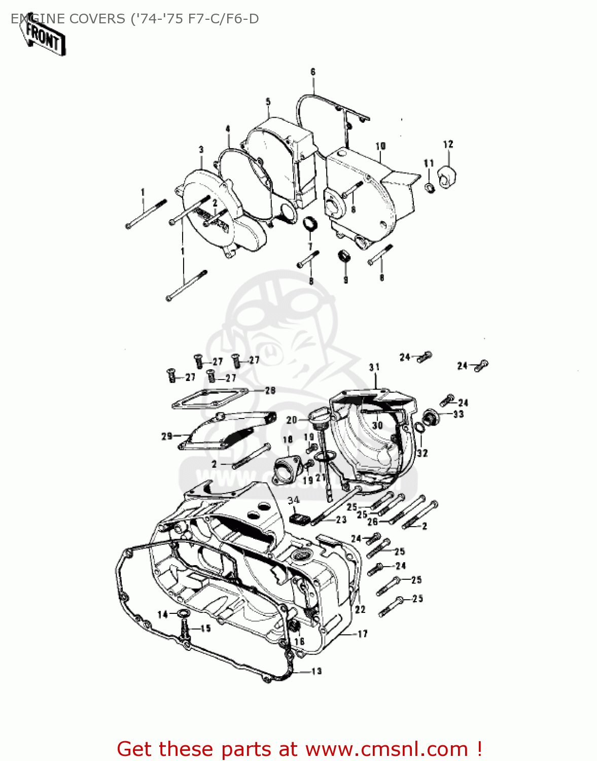 ENGINE COVERS ('74-'75 F7-C/F6-D F7B 1973 USA