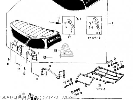 SEAT/CHAIN COVER ('71-'73 F7/F7- - F7B 1973 USA