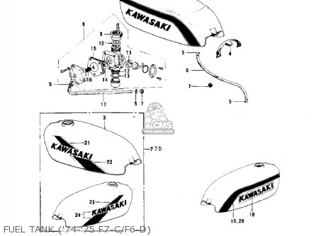 FUEL TANK ('74-'75 F7-C/F6-D) - F7B 1973 USA