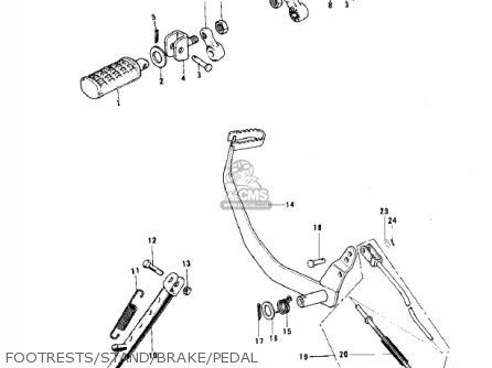FOOTRESTS/STAND/BRAKE/PEDAL - F7B 1973 USA
