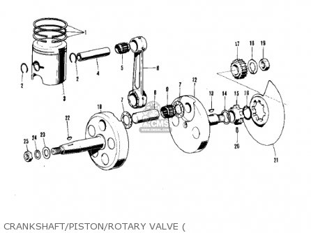 CRANKSHAFT/PISTON/ROTARY VALVE ( - F7B 1973 USA