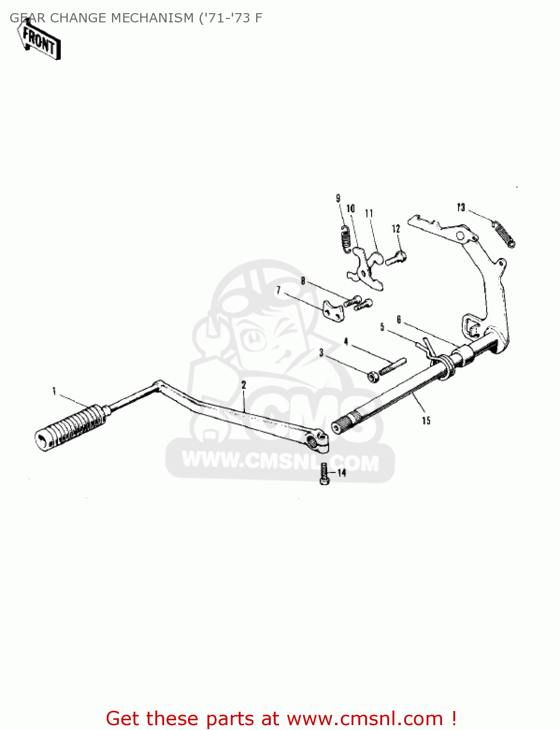 Kawasaki F7C 1974 USA GEAR CHANGE MECHANISM ('71-'73 F - Buy Original ...