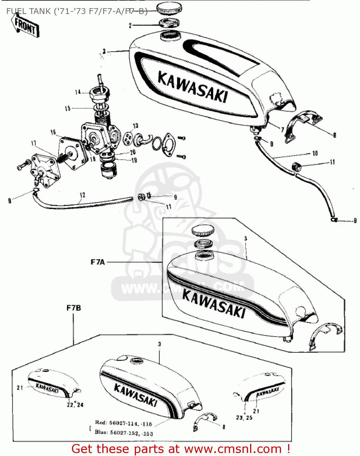 FUEL TANK ('71-'73 F7/F7-A/F7-B) F7C 1974 USA