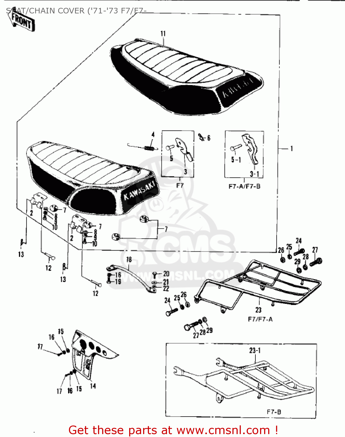 SEAT/CHAIN COVER ('71-'73 F7/F7- F7C 1974 USA
