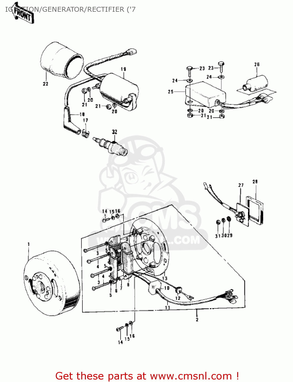 IGNITION/GENERATOR/RECTIFIER ('7 F7C 1974 USA