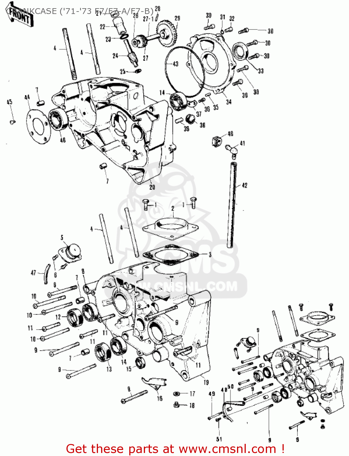 CRANKCASE ('71-'73 F7/F7-A/F7-B) F7C 1974 USA