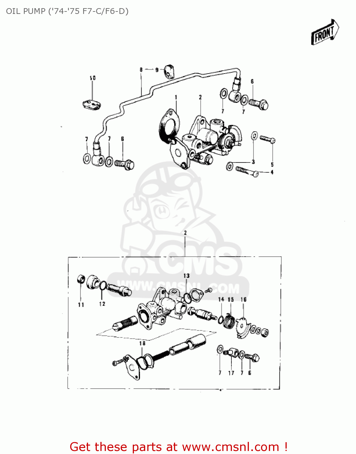 OIL PUMP ('74-'75 F7-C/F6-D) F7C 1974 USA