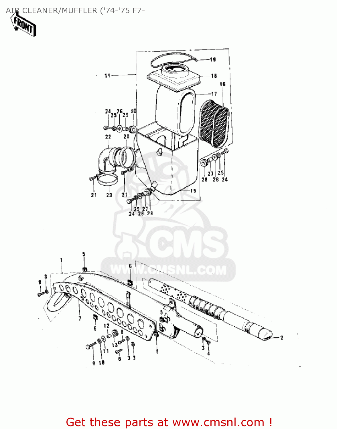 AIR CLEANER/MUFFLER ('74-'75 F7- F7C 1974 USA