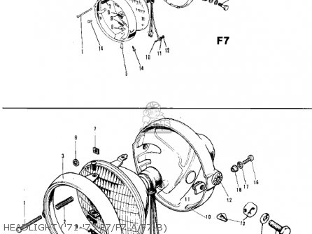HEADLIGHT ('71-'73 F7/F7-A/F7-B) - F7C 1974 USA