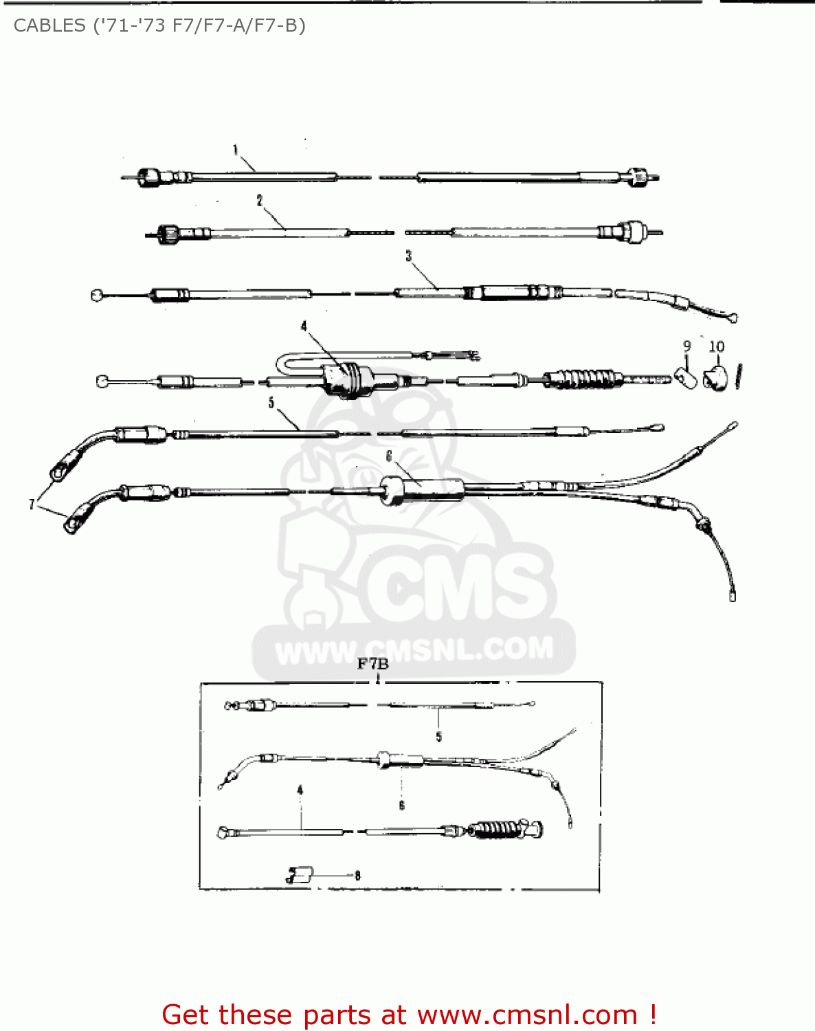 CABLES ('71-'73 F7/F7-A/F7-B) F7D 1975 USA