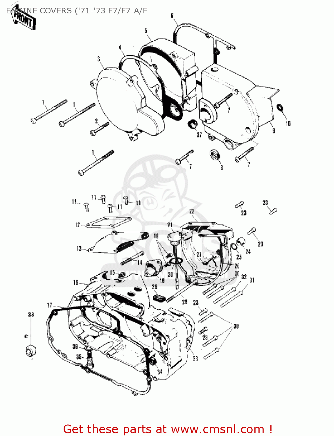 ENGINE COVERS ('71-'73 F7/F7-A/F F7D 1975 USA