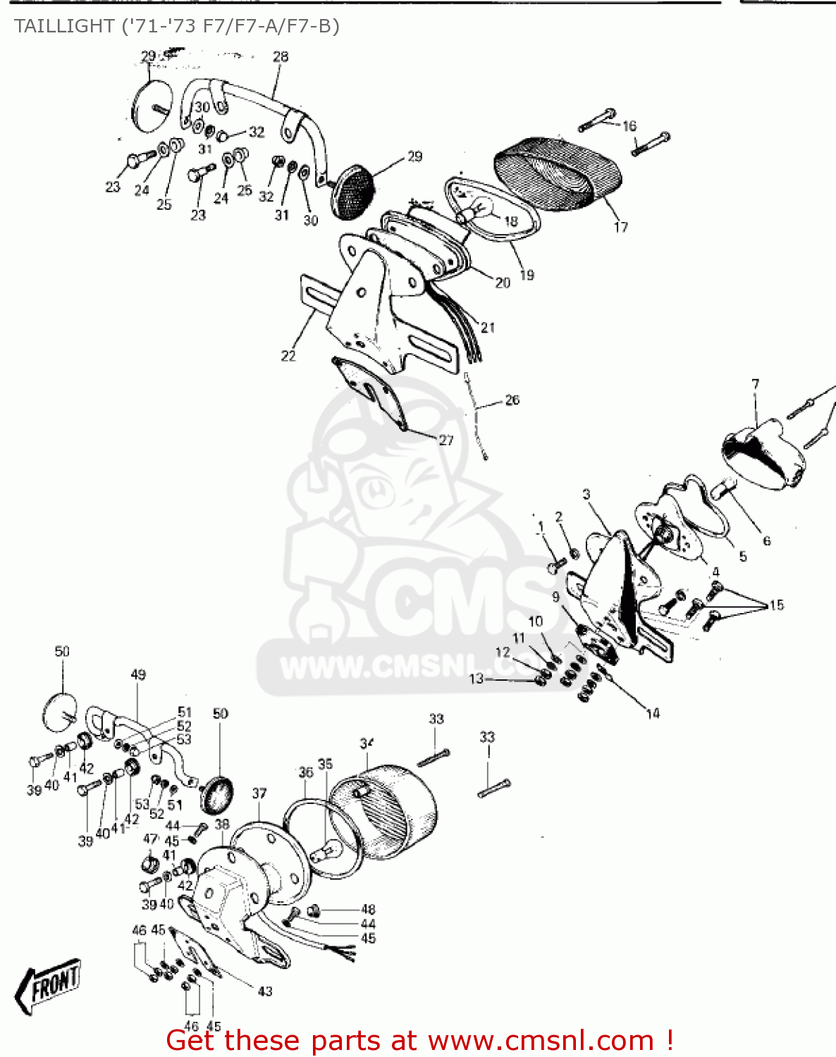 TAILLIGHT ('71-'73 F7/F7-A/F7-B) F7D 1975 USA