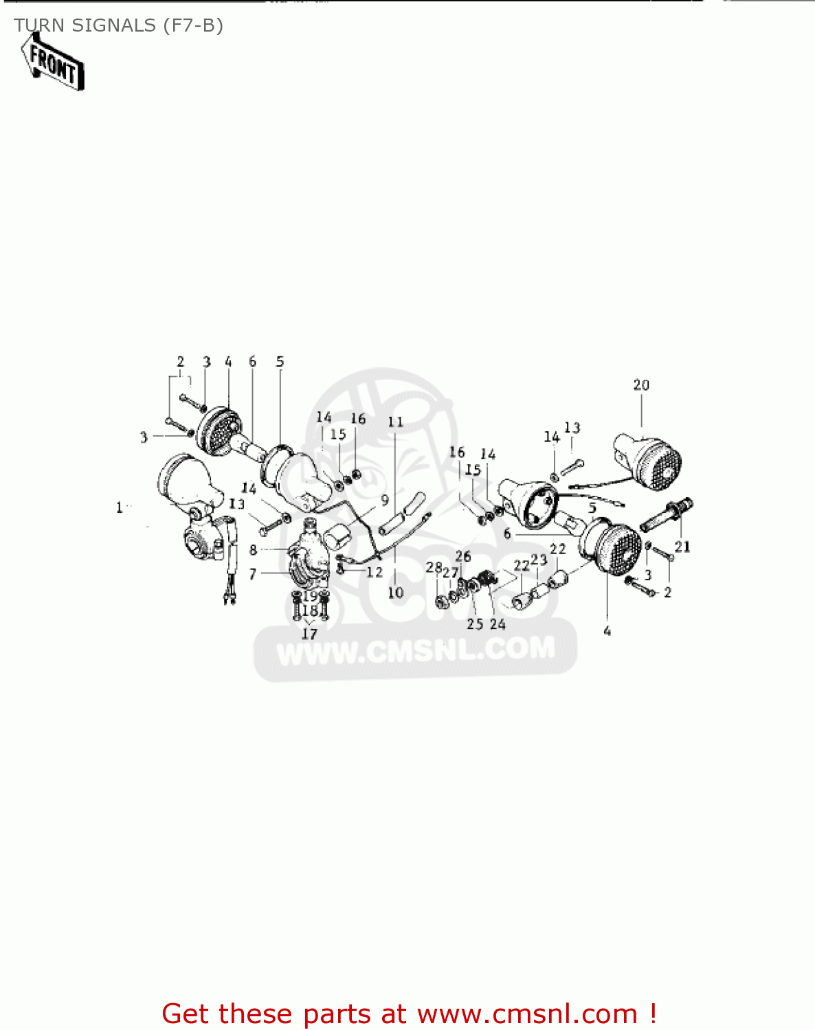 TURN SIGNALS (F7-B) F7D 1975 USA