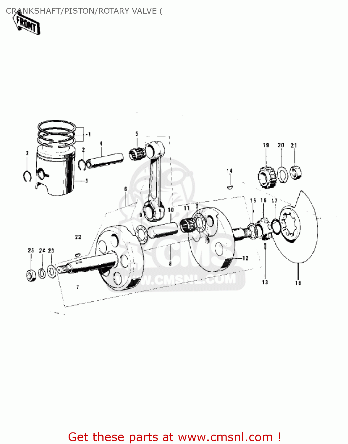 CRANKSHAFT/PISTON/ROTARY VALVE ( F7D 1975 USA