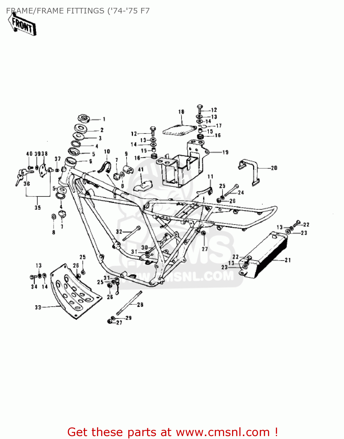 FRAME/FRAME FITTINGS ('74-'75 F7 F7D 1975 USA