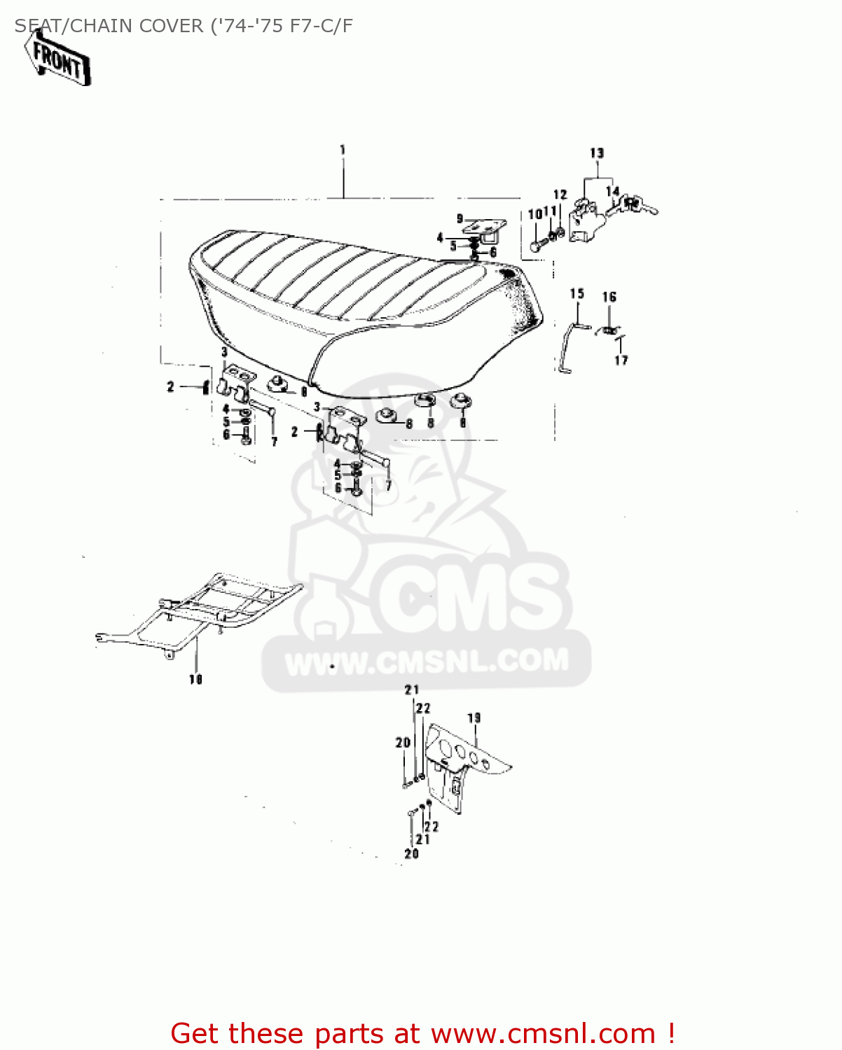 SEAT/CHAIN COVER ('74-'75 F7-C/F F7D 1975 USA