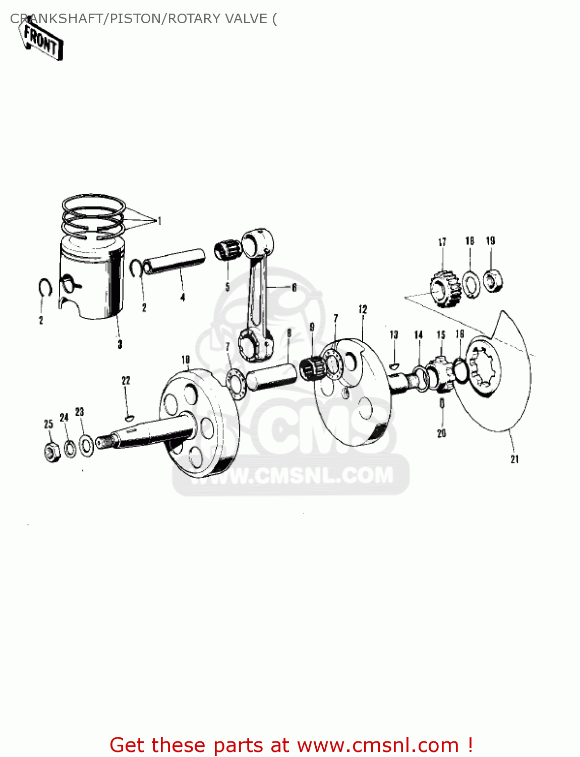 CRANKSHAFT/PISTON/ROTARY VALVE ( F7D 1975 USA
