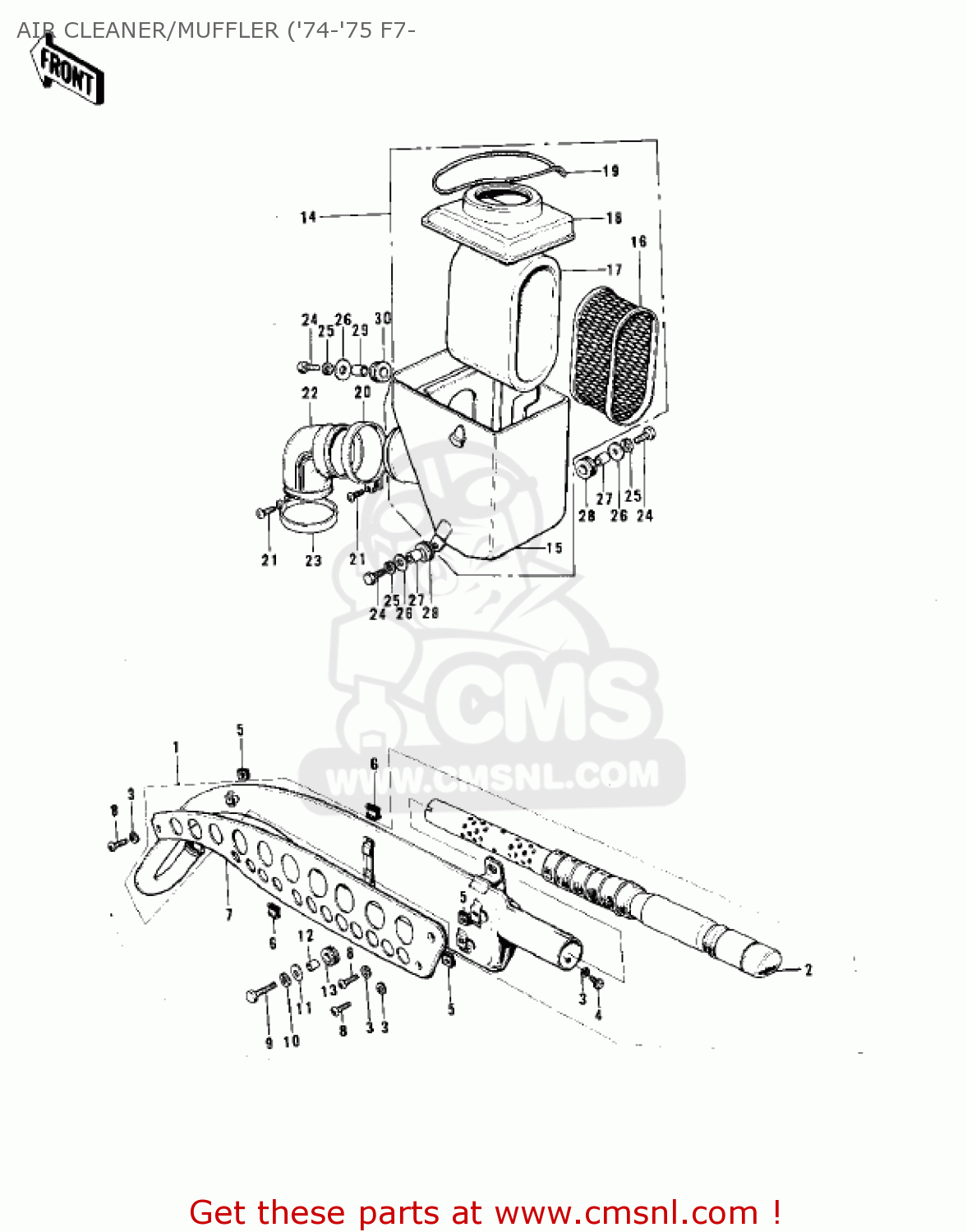 AIR CLEANER/MUFFLER ('74-'75 F7- F7D 1975 USA