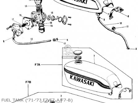 FUEL TANK ('71-'73 F7/F7-A/F7-B) - F7D 1975 USA