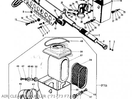 AIR CLEANER/MUFFLER ('71-'73 F7/ - F7D 1975 USA