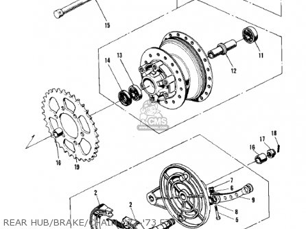 REAR HUB/BRAKE/CHAIN ('71-'73 F7 - F7D 1975 USA