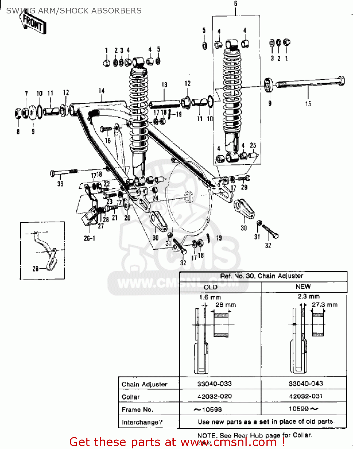 SWING ARM/SHOCK ABSORBERS F8 BISON 1971 USA