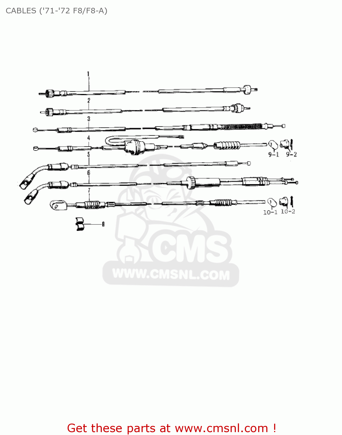 CABLES ('71-'72 F8/F8-A) F8 BISON 1971 USA