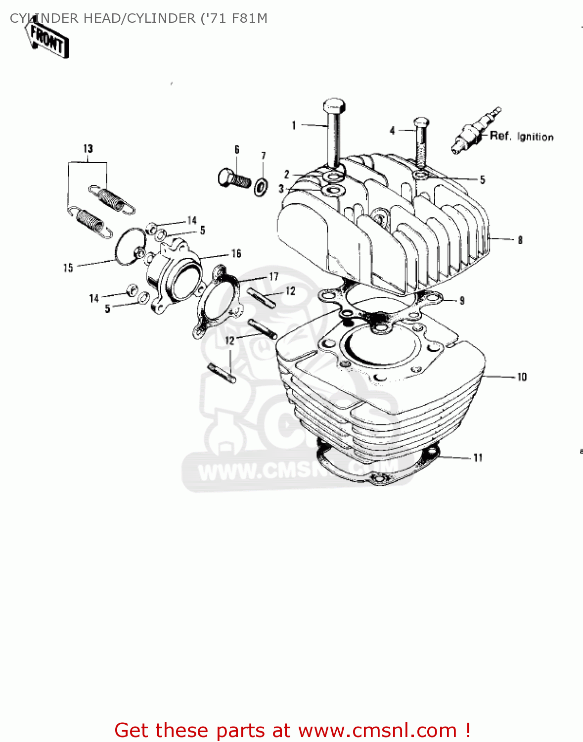 CYLINDER HEAD/CYLINDER ('71 F81M F8 BISON 1971 USA