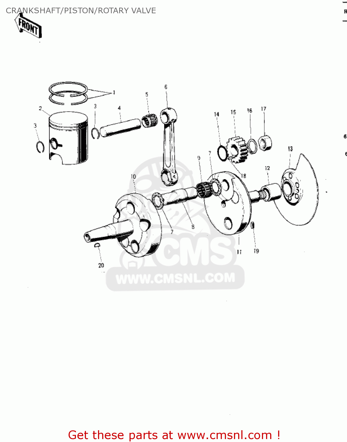 CRANKSHAFT/PISTON/ROTARY VALVE F8 BISON 1971 USA