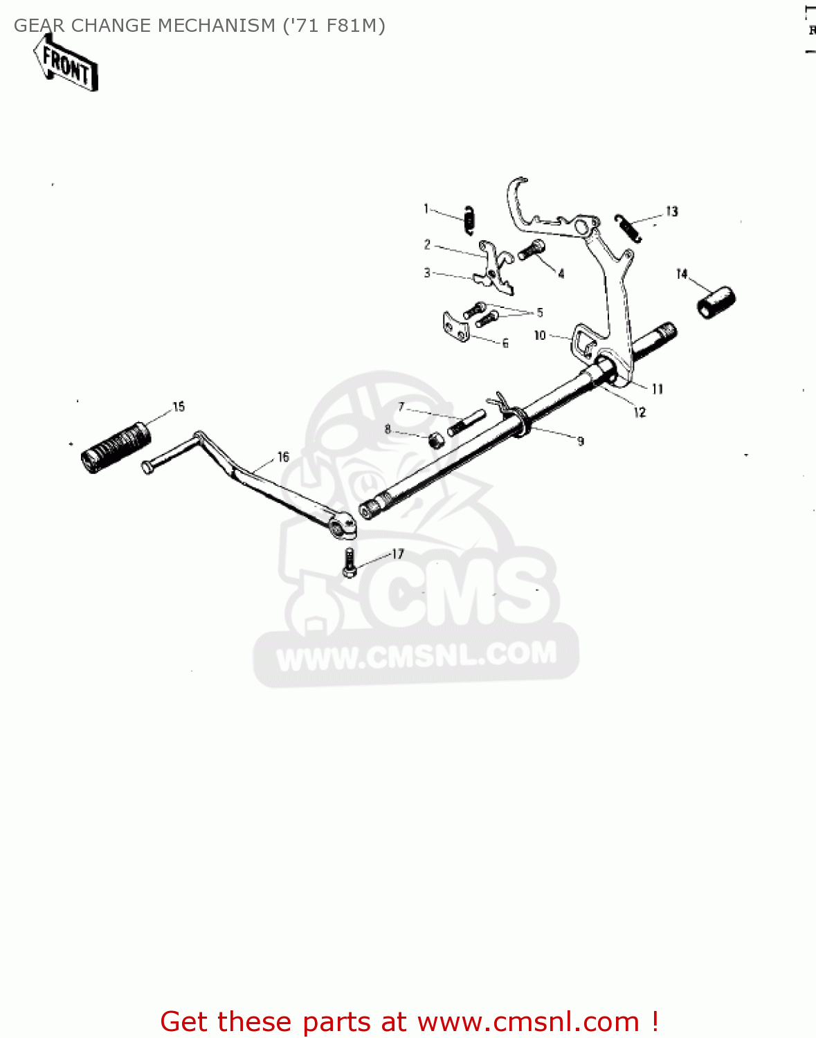 GEAR CHANGE MECHANISM ('71 F81M) F8 BISON 1971 USA