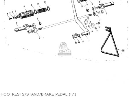 FOOTRESTS/STAND/BRAKE PEDAL ('71 - F8 BISON 1971 USA
