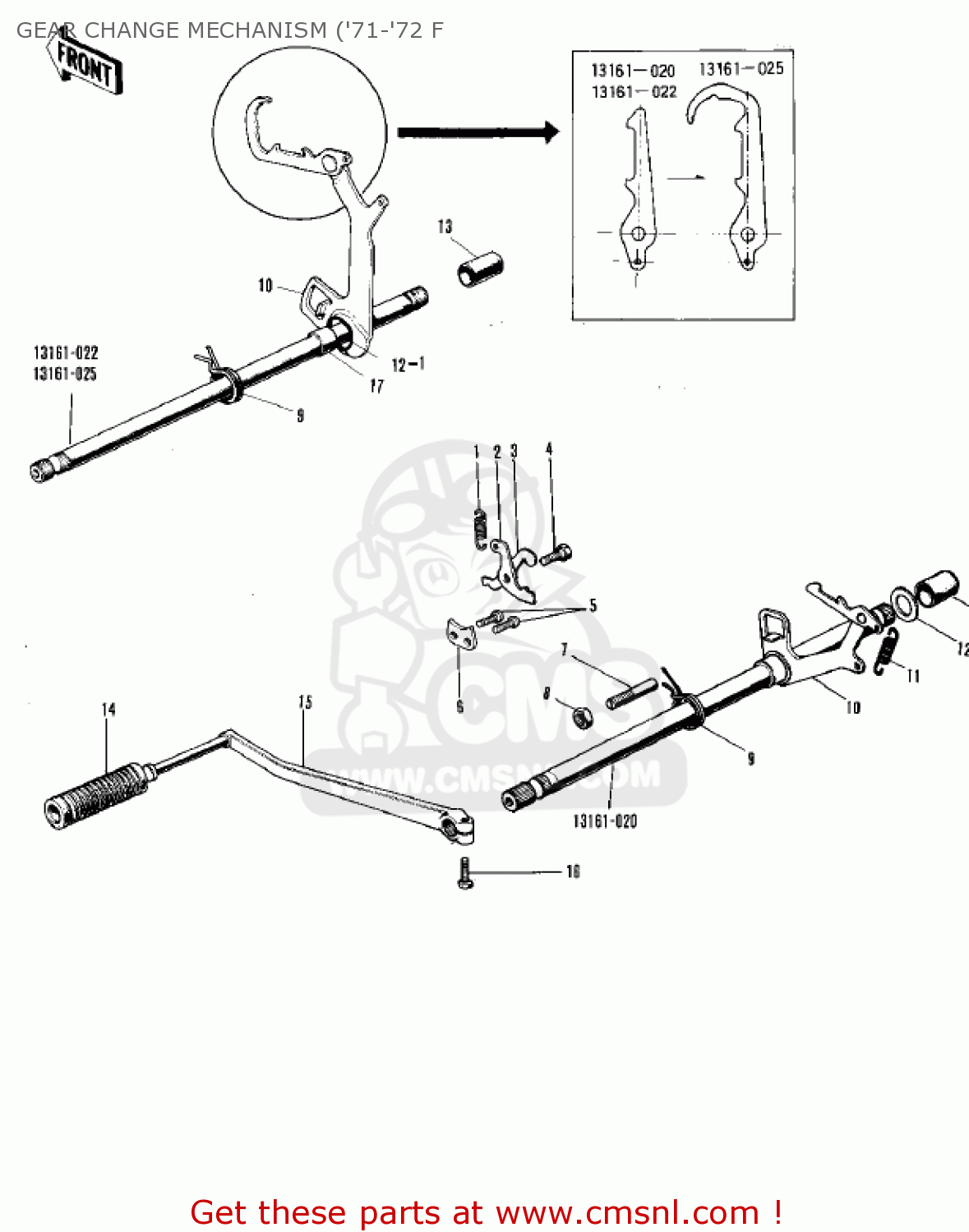 GEAR CHANGE MECHANISM ('71-'72 F F81M 1971 USA