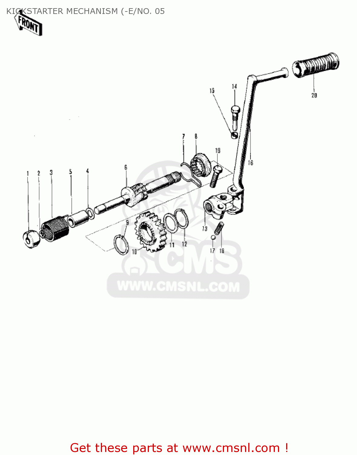 KICKSTARTER MECHANISM (-E/NO. 05 F81M 1971 USA