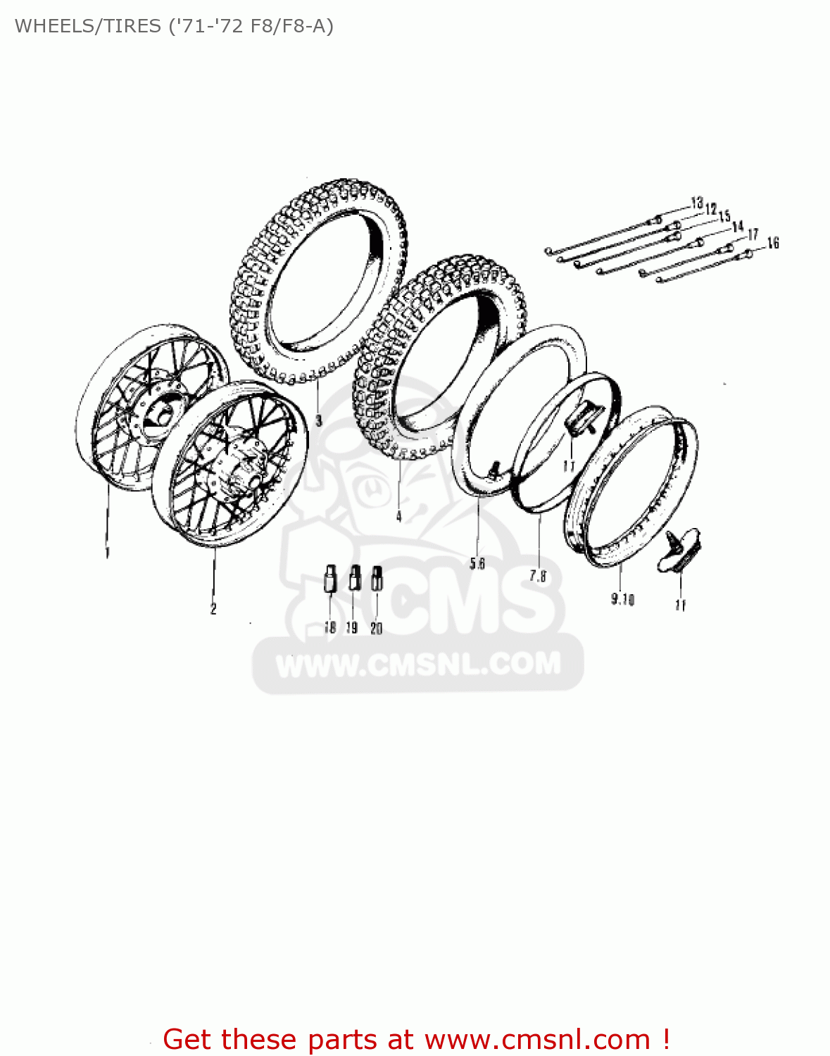 WHEELS/TIRES ('71-'72 F8/F8-A) F81M 1971 USA