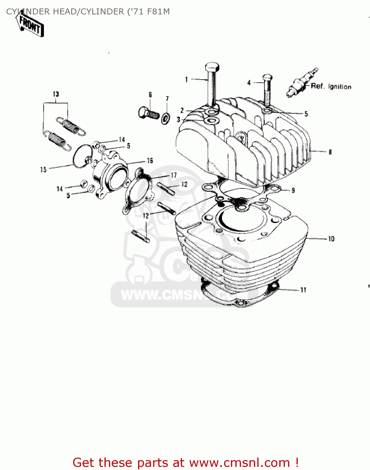 CYLINDER HEAD/CYLINDER ('71 F81M F81M 1971 USA