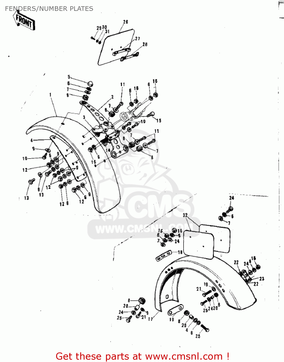 FENDERS/NUMBER PLATES F81M 1971 USA