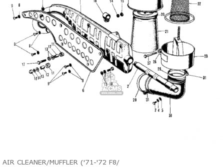 AIR CLEANER/MUFFLER ('71-'72 F8/ - F81M 1971 USA