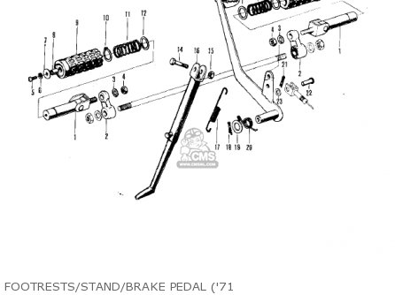 FOOTRESTS/STAND/BRAKE PEDAL ('71 - F81M 1971 USA