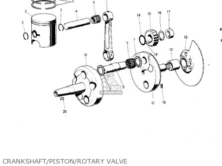 CRANKSHAFT/PISTON/ROTARY VALVE - F81M 1971 USA