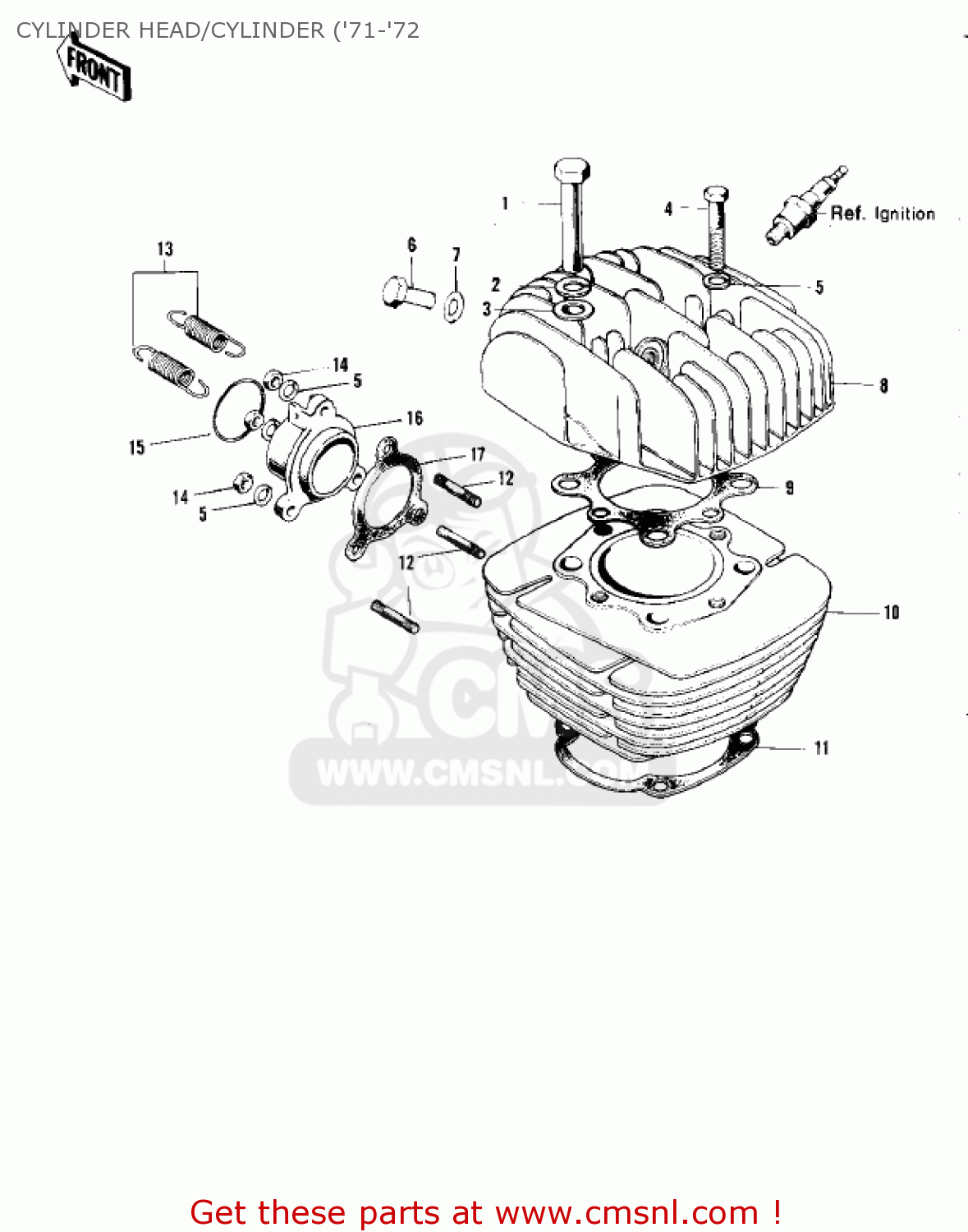 CYLINDER HEAD/CYLINDER ('71-'72 F8A 1972 USA